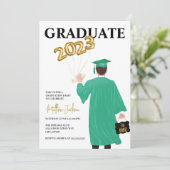 Mannelijke uitnodiging van de Graduation Party 202 (Staand voorkant)