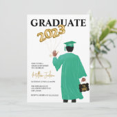 Mannelijke uitnodiging van de Graduation Party 202 (Staand voorkant)