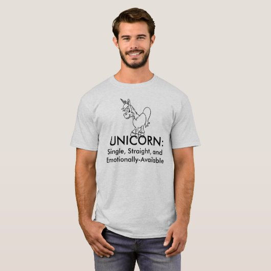 Mannelijke Unicorn T-shirt (Voorkant volledig)