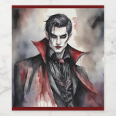 Mannelijke vampier wijn etiket (Enkel label)