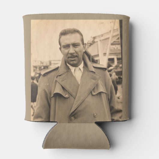 Mannelijke verjaardag Elegant Monogram Foto Blikjeskoeler (Achterkant)