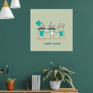 Mannelijke Verpleegkundige Grappige Gezondheidszor Poster