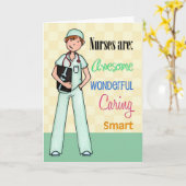 Mannelijke verpleegkundigen zijn Geweldige - Nurse Kaart (Gele Bloem)