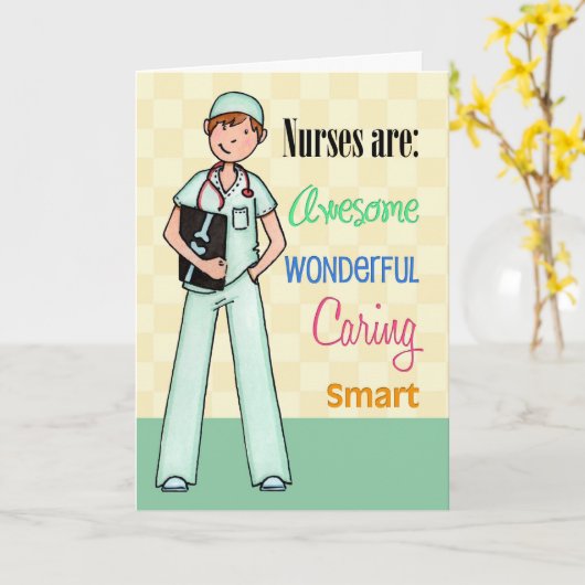 Mannelijke verpleegkundigen zijn Geweldige - Nurse Kaart (Gele Bloem)
