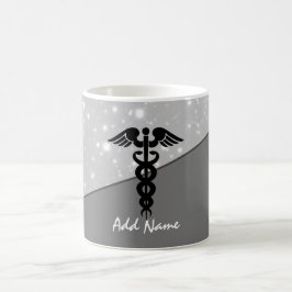Mannelijke verpleegster Caduceus Medical Black Gra Koffiemok