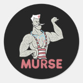 Mannelijke verpleegster Murse Ronde Sticker (Voorkant)