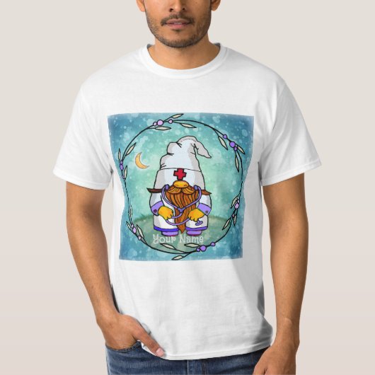 Mannelijke verpleegsterskabouter t-shirt (Voorkant)