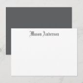 Mannelijke Vintage Script Monogram Briefkaart (Voorkant / Achterkant)