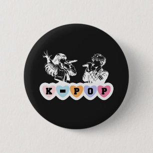 Mannelijke Vrouw Idols Zingen KPop Hearts Music De Ronde Button 5,7 Cm
