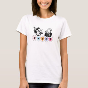 Mannelijke Vrouw Idols Zingen KPop Hearts Music De T-shirt