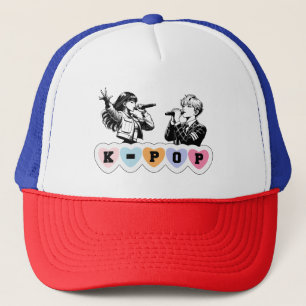 Mannelijke Vrouw Idols Zingen KPop Hearts Music De Trucker Pet