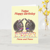 Mannelijke vrouwelijke de verjaardagskaart van kaart (Gele Bloem)