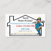 Mannelijke Werknemer Icon Buurt Handyman Visitekaartje (Voorkant)