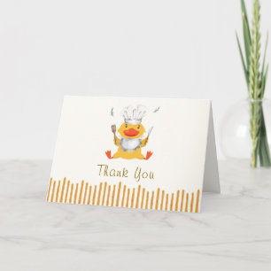 Mannelijke Whimsical Kleine Eendje Chef Baby Showe Bedankkaart