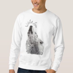 Mannelijke Wilde & Vrije Script Huilende Wolf Fijn Trui