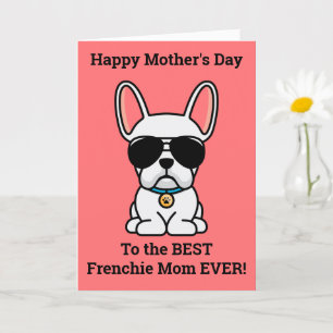 Mannelijke witte Franse Bulldog Moederdag kaart