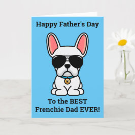 Mannelijke witte Franse Bulldog Vaderdag kaart