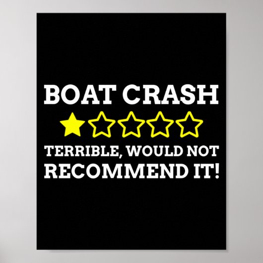 Mannelijke zeiler & grappige boot crash performanc poster (Voorkant)