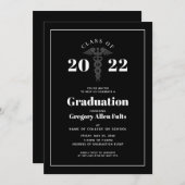 Mannelijke zure Afstuderen Zwart-wit medisch Kaart (Voorkant / Achterkant)