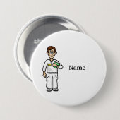 Mannelijke zuster Big White Button voegt naam toe! (Voorkant /achterkant)