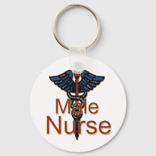 Mannelijke zuster met Caduceus Sleutelhanger