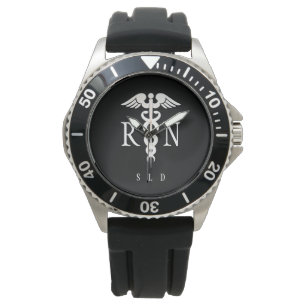 Mannelijke zuster RN Monogram Tweede hand Zwart Horloge