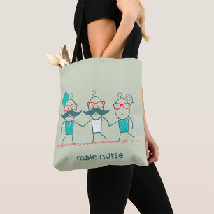 Mannelijke zuster tote bag