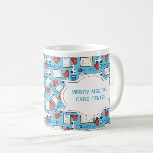 Mannelijke zuster White scrubs persoonlijke koffie Koffiemok (Voorkant rechts)