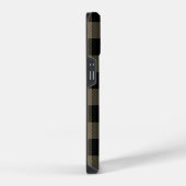 Mannelijke Zwarte Bruine Buffalo Plaid Naam Initia iPhone Hoesje (Rechterkant)