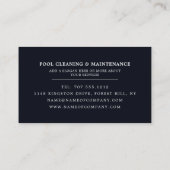 Mannelijke zwemmer, Schoonmaakmachine voor zwembad Visitekaartje (Achterkant)