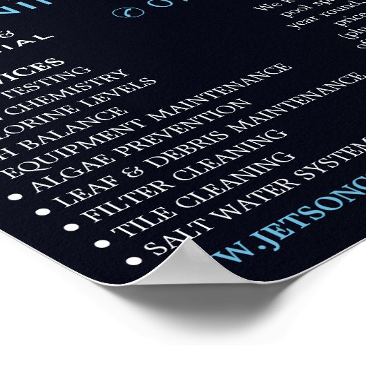 Mannelijke zwemmer, Zwembad schoonmaken Adverteren Poster (Hoek)