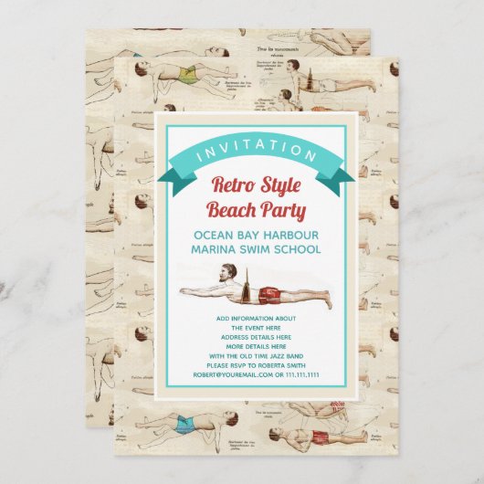 mannelijke zwemmers Franse repowedstrijd Kaart (Voorkant / Achterkant)