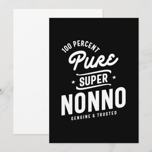 Mannen 100 % zuivere Super Nonno Gift Bedankkaart (Voorkant / Achterkant)