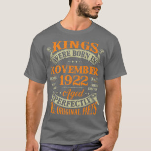 Mannen 100e geboorte-gift-koningen geboren op 19 n t-shirt
