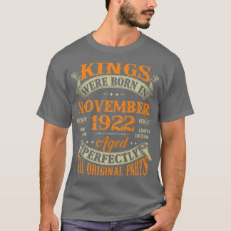Mannen 100e geboorte-gift-koningen geboren op 19 n t-shirt