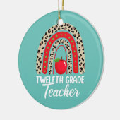 Mannen 12e graad leraar vrouwen terug naar school keramisch ornament (Links)