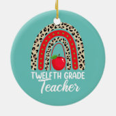 Mannen 12e graad leraar vrouwen terug naar school keramisch ornament (Achterkant)