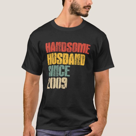 Mannen 14e bruiloft Jubileum voor Him Handsome Hus T-shirt (Voorkant)