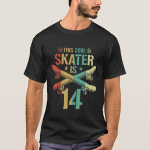 Mannen 14e geboorte skateboard Boy 14 jaar oude sk T-shirt