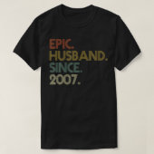 Mannen 15th Wedding Jubileum Shirten, Epic Husband T-shirt (Design voorkant)