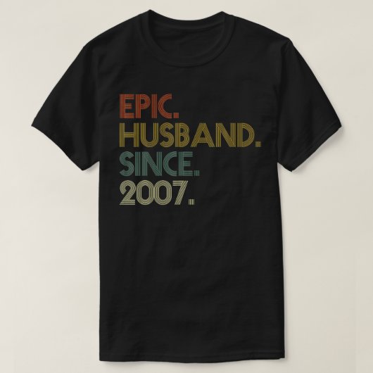 Mannen 15th Wedding Jubileum Shirten, Epic Husband T-shirt (Design voorkant)