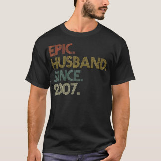 Mannen 15th Wedding Jubileum Shirten, Epic Husband T-shirt
