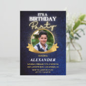 Mannen 16e verjaardagsuitnodigingen Elegant Chic Kaart (Staand voorkant)