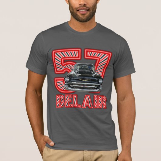 Mannen 1957 Chevy Belair Shirt. T-shirt (Voorkant)
