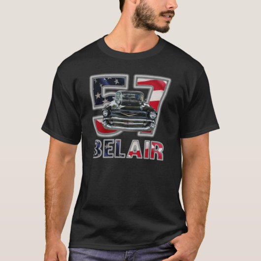 Mannen 1957 Chevy Belair Shirt. T-shirt (Voorkant)