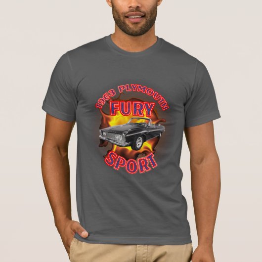 Mannen 1963 Plymouth Fury Sport Shirt. T-shirt (Voorkant)
