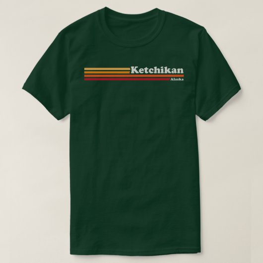 Mannen  1980s Grafische stijl Ketchikan Alaska T-shirt (Design voorkant)