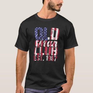 Mannen 1987 Verjaardagsfeestje Oud Man Club EST 19 T-shirt