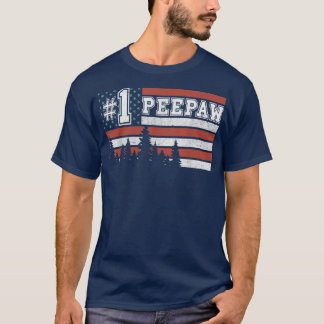 Mannen 1 Peepaw Amerikaanse vlag op 4 juli  Fa T-shirt