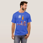 Mannen 1 vader nummer één vaders dag Amerikaanse v T-shirt (Voorkant volledig)
